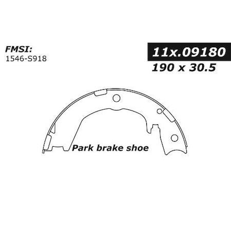 Centric Parts Centric Brake Shoes, 111.09180 111.09180
